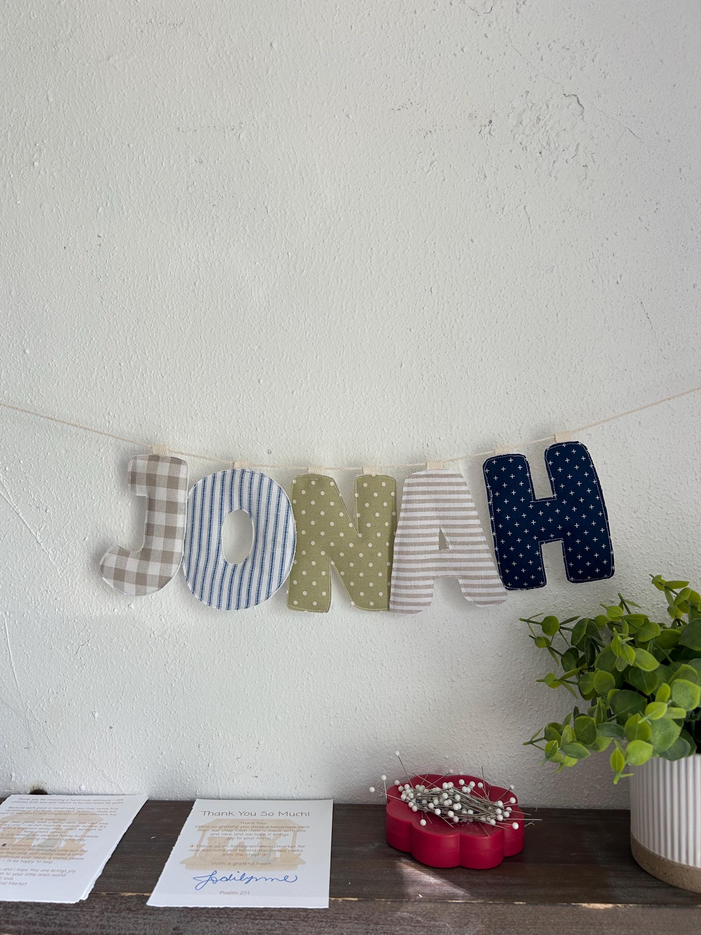 Puff Banner Custom Puff Name Banner – Handmade Fabric Letters for Kids *neutral* - Etsy