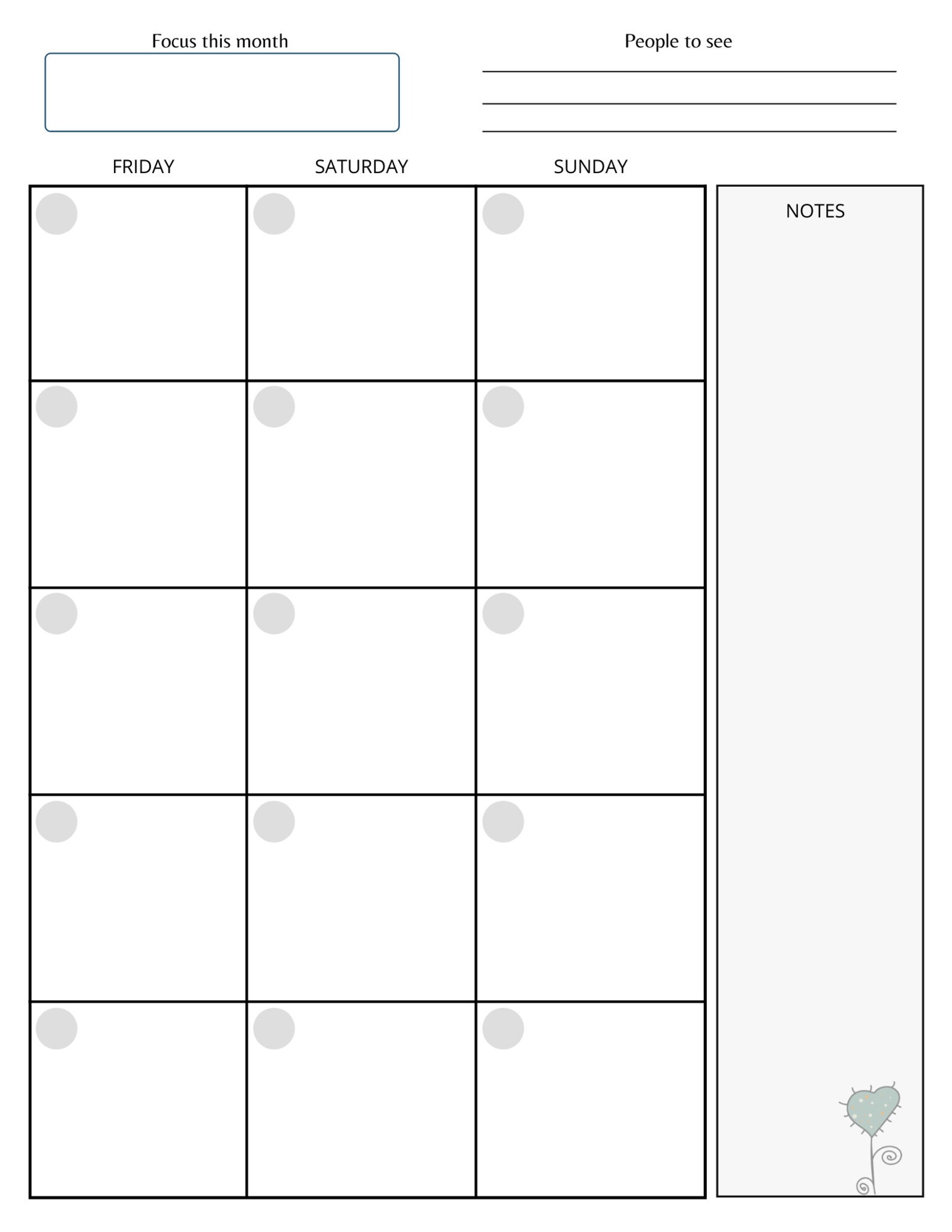 Printable Personal Planner: 8x11 letter size monthly weekly | Etsy