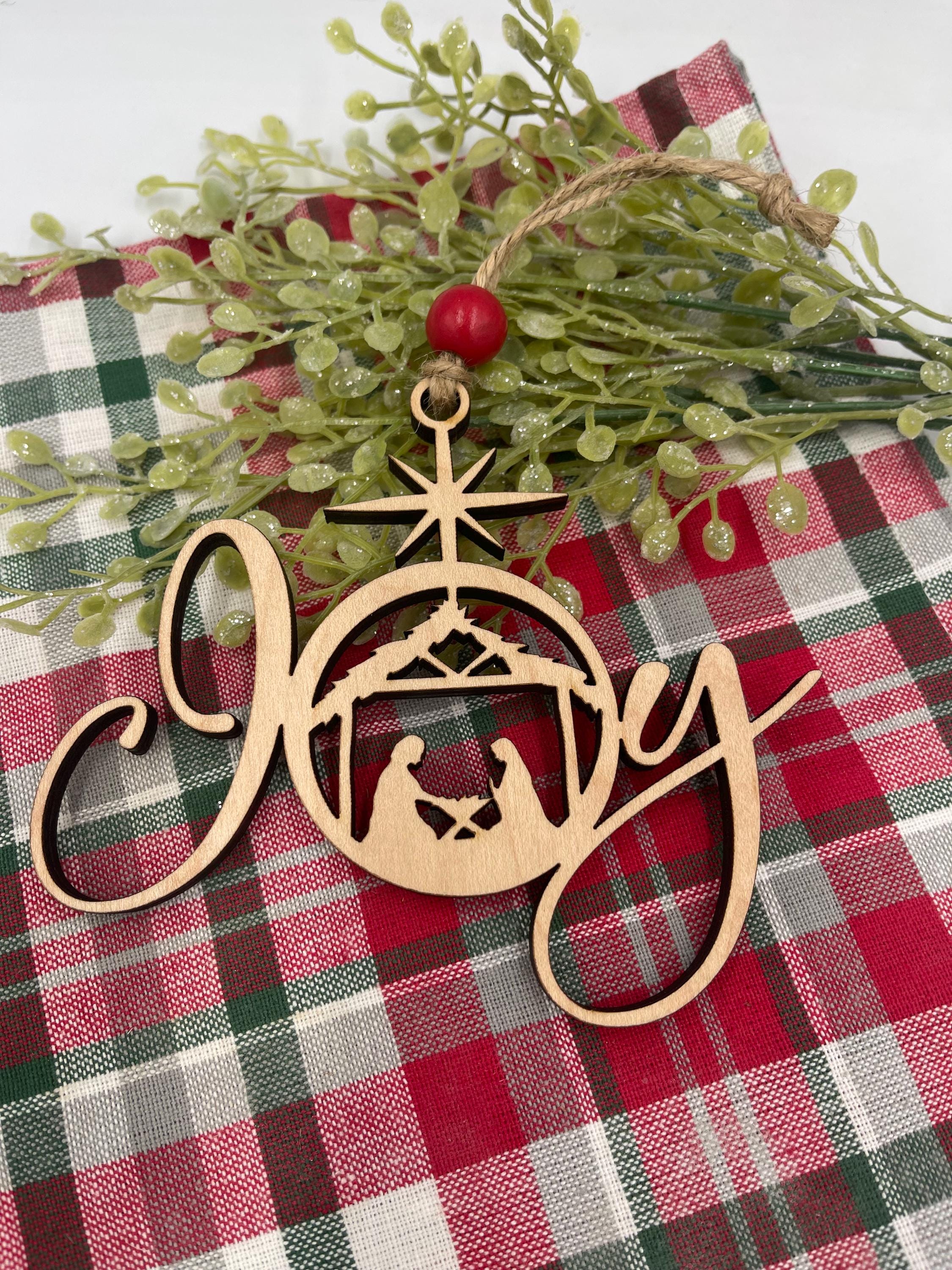 3D Ornament Joy 3 Pieces Laser Cut Out Unfinished ORN152 3D Ornament Joy 3 Pieces Laser Cut Out Unfinished ORN152