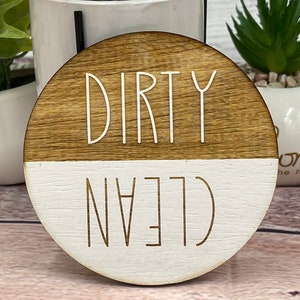 Handmade Clean Dirty Dishwasher Magnet: Kitchen Decor