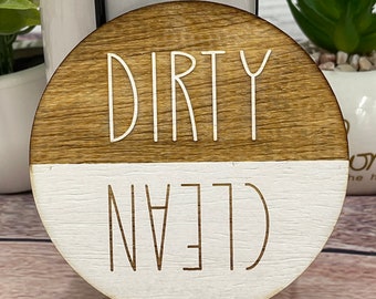 Handgemaakte schone vuile vaatwassermagneet: keukendecor