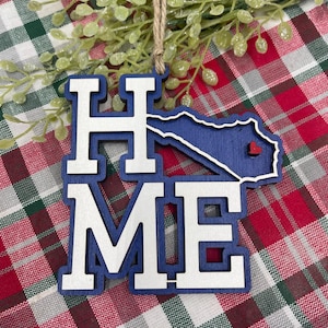 Kentucky Home Heart Christmas Ornament Kentucky Home Laser Cut Blue and White Ornament Kentucky Home Heart Ornament