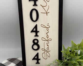 Personalized Farmhouse Zip Code Sign: Custom Hometown Wall Decor