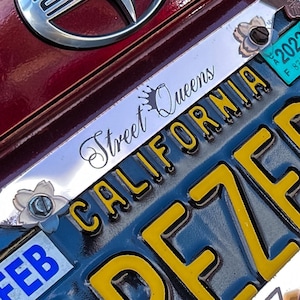 Set of Two Cherry Blossom License Plate Bolt Dress Up | For Car License Plate