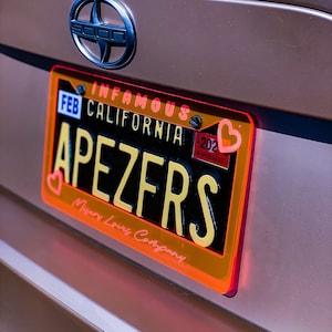 Custom engraved license plate frame