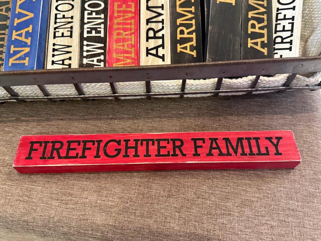 Firefighter Wooden Sign/red Line/hero/firefighter Gift/desktop Wood ...
