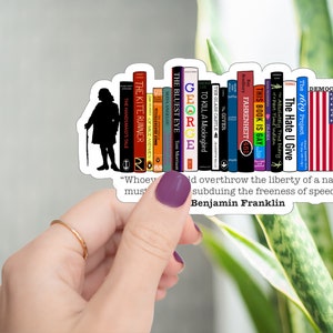 Banned Books Sticker, banned books, Freedom of Speech Sticker, Censorship Sticker, I read banned books, democracy, first amendment