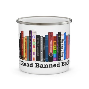 Ich las verbotene Bücher Camping Becher, verbotene Bücher, Buchliebhaber, verbotene Bücher Becher, Bibliothekar Becher, Leseliebhaber, Buchliebhaber, Lehrer Geschenk