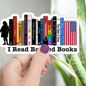 Banned Book Sticker, banned books, democracy, political sticker, freedom of speech