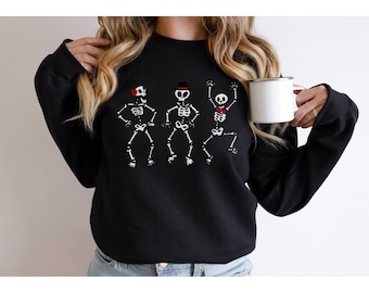 Sudadera de esqueleto, sudadera de Halloween, sudadera de otoño