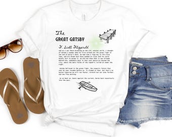 グレート・ギャツビーTシャツ、ギャツビーTシャツ、文学Tシャツ