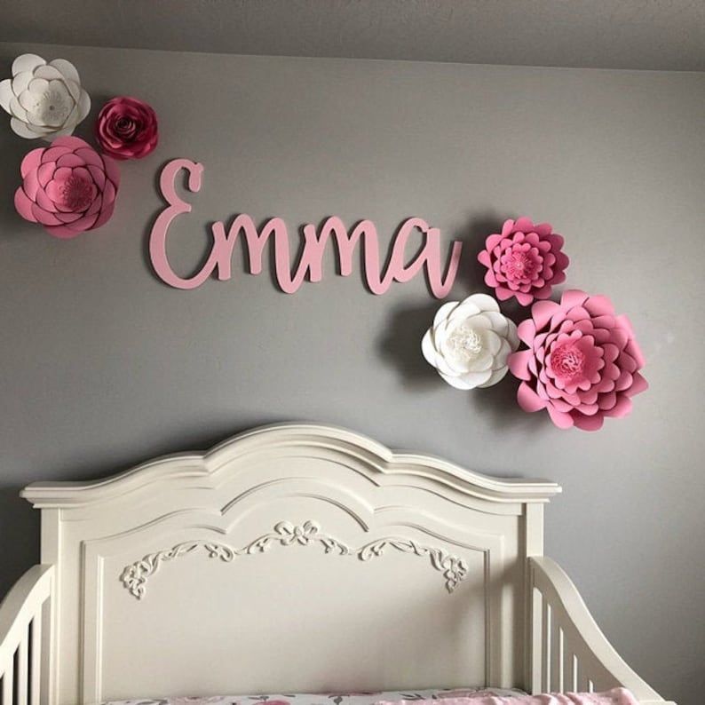 Baby Nursery Name Wall Hanging Nursery Decor Wood Name Etsy