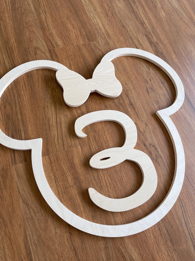 Mickey or Minnie Head Outline Silhouette, Safari or Cowboy Decor