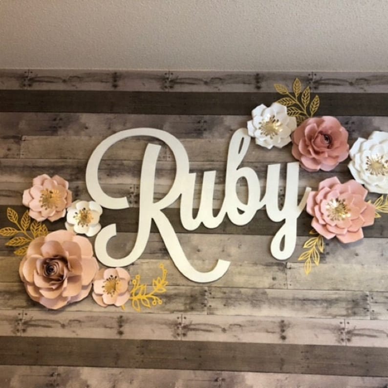 Baby Nursery Name Wall Hanging Nursery Decor Wood Name Etsy