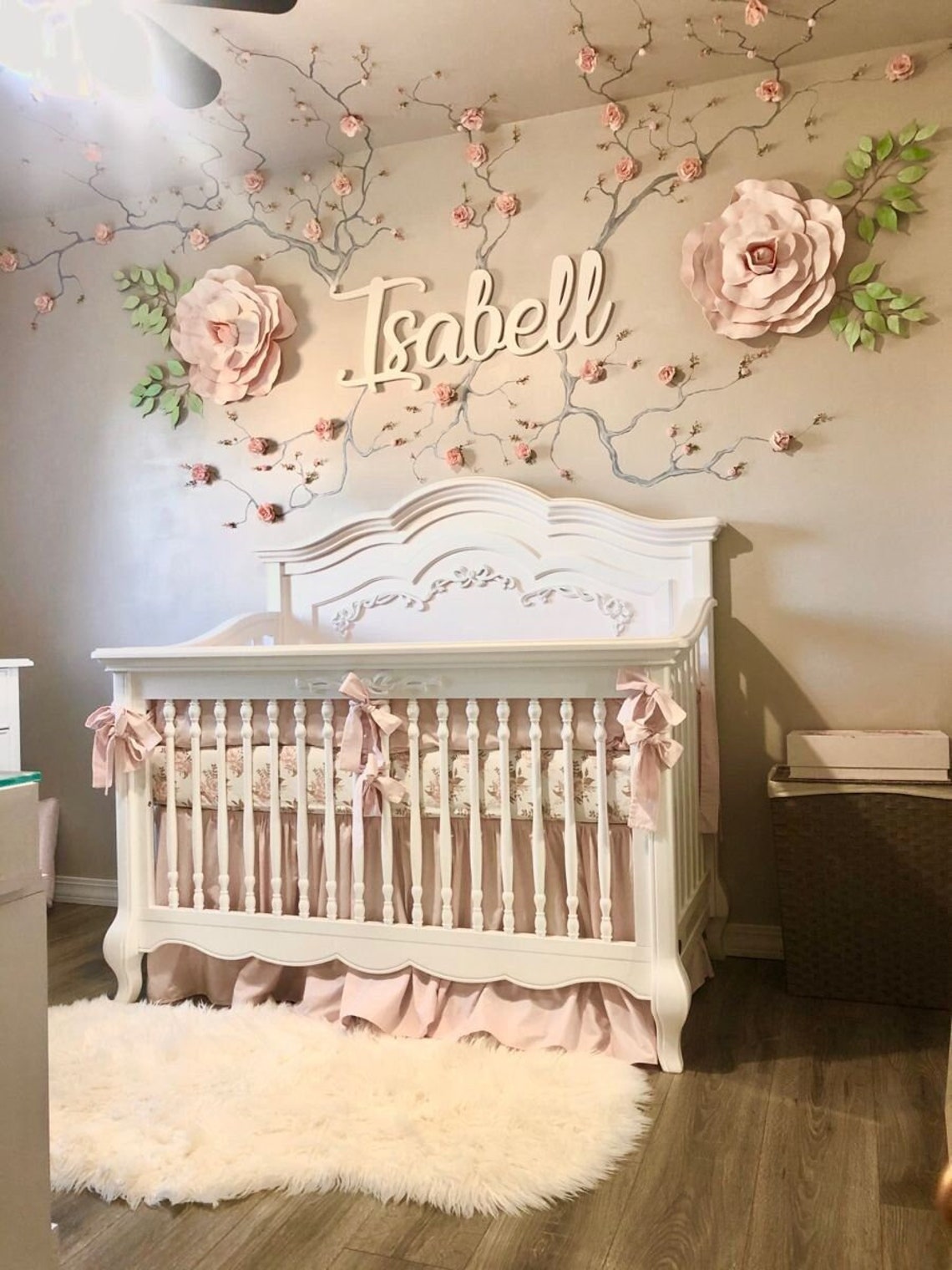Blush Pink Nursery Name Sign Wall Hanging Nursery Decor Wood - Etsy