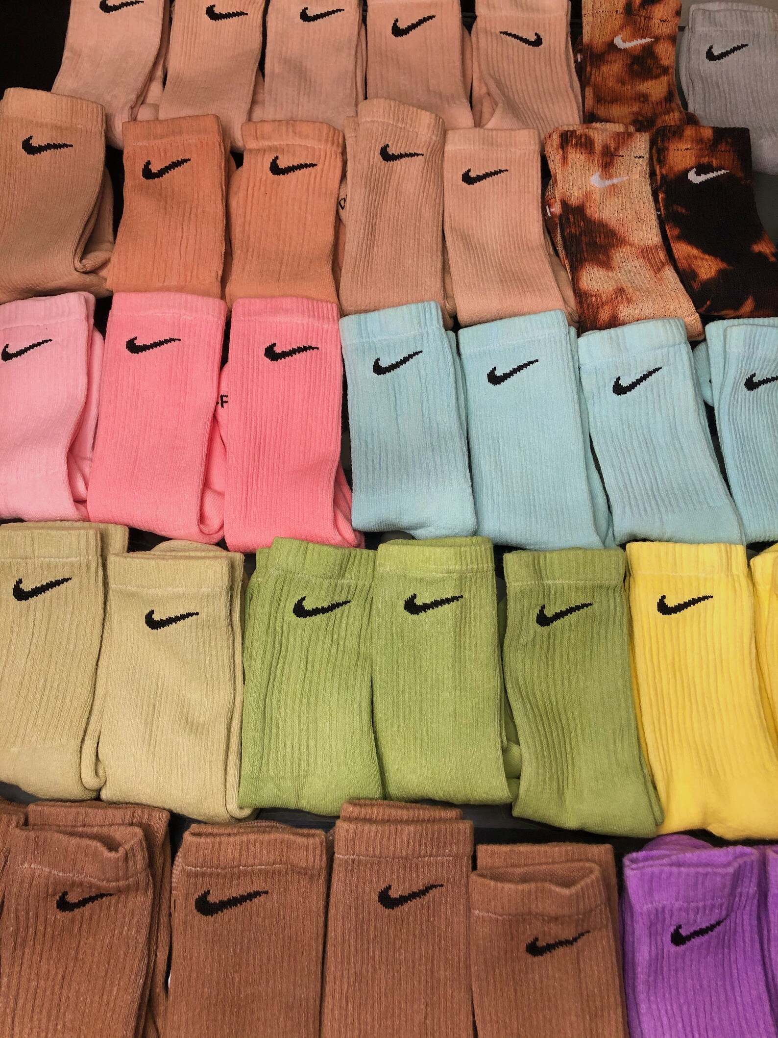 Nike Dri Fit Crew Socks Earth Tones Nudes Bleached and Etsy