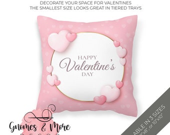 5 pieces Tag White pillow Valentine's Decor Three Hearts