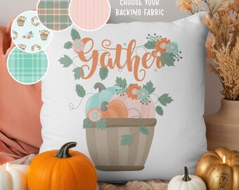 Pastel Autumn Pillow: Farmhouse Tiered Tray Decor