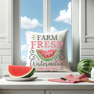 summer tiered tray, mini pillow, tiered tray decor, watermelon tiered tray, summertime tiered tray, melon mini pillow, dollhouse pillow