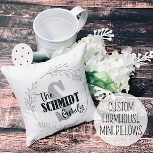 farmhouse tiered tray, farmhouse decor, mini pillow, monogram tiered tray, monogram mini pillow, personalized tiered tray, dollhouse pillow