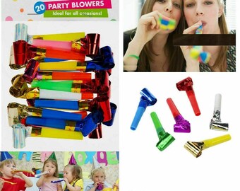 50 x PARTY BLOWERS LOOT BAG FILLER NOISE TOY BIRTHDAY CHRISTMAS NEW YEAR