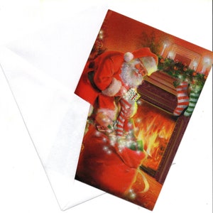 Papai Noel com presentes de Natal, feriados, estações, cartão comemorativo vintage