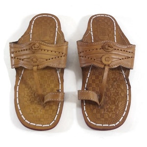 Women&#39;s Flip Flop Sandal | Thong Flat Handmade Leather Summer Shoe | Brown Tan Size 10