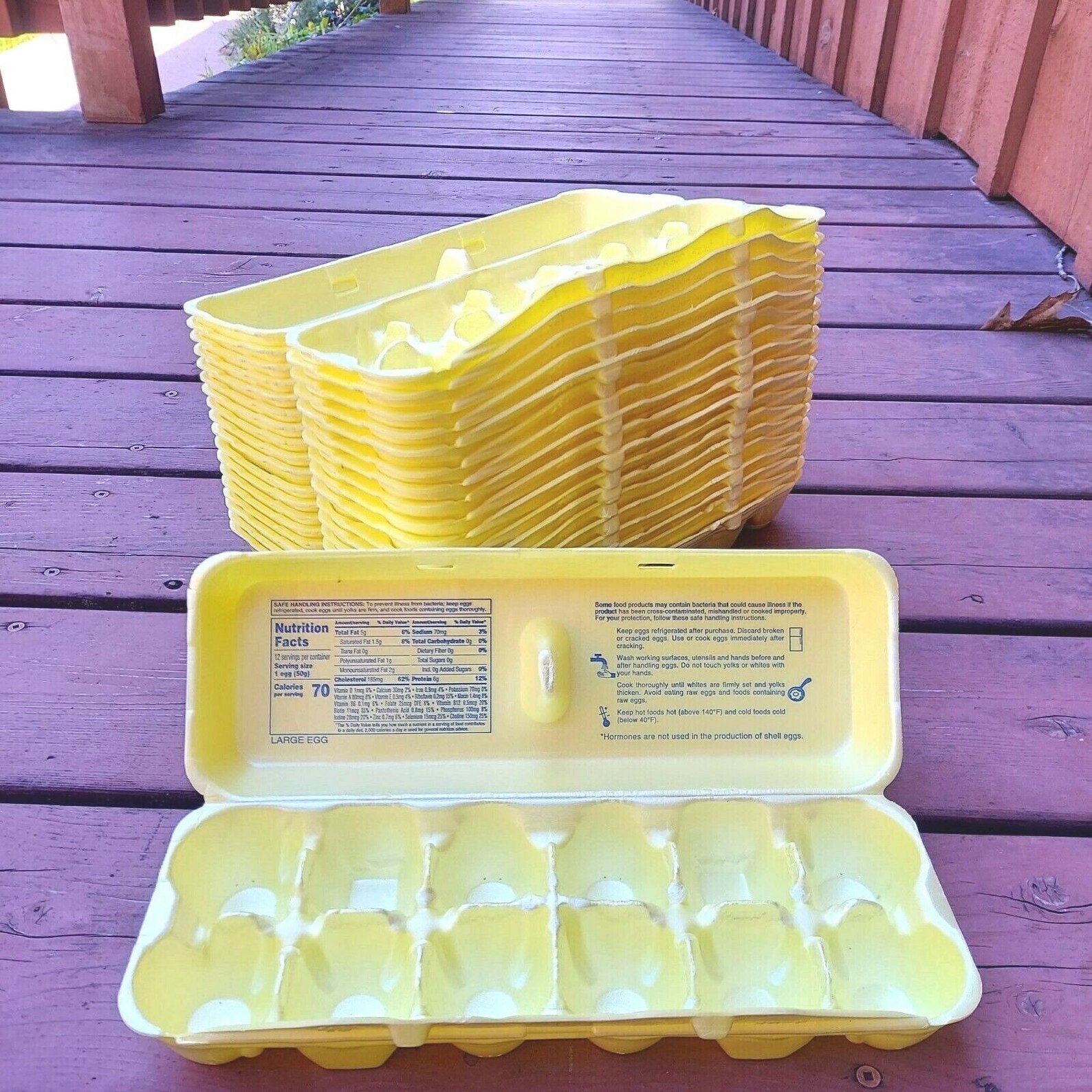 Yellow Empty Egg Cartons Empty Eggs Tray Styrofoam 100 Recyclable