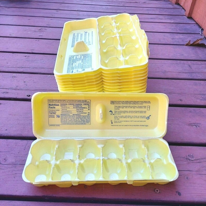 Yellow Empty Egg Cartons Empty Eggs Tray Styrofoam 100 Recyclable