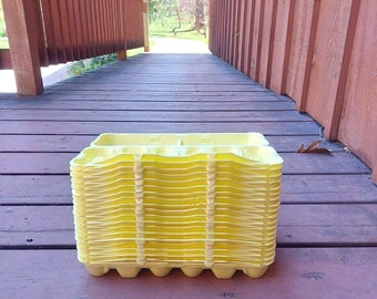 Yellow Empty Egg Cartons | Empty Eggs Tray Styrofoam 100% Recyclable | Blanks Rectangle Art Supply | Art & Craft Home School Projects DIY