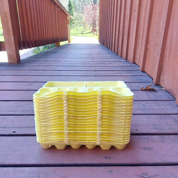 Gelbe leere Eierschachteln | Leere Eier Tablett Styropor 100% recycelbar | Rohlinge Rechteck Kunst | Kunst & Handwerk Home Schulprojekte DIY