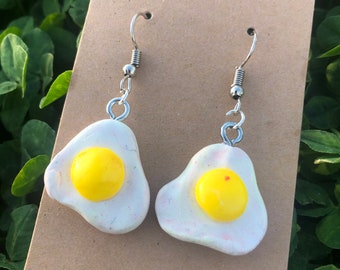 handmade clay egg earrings