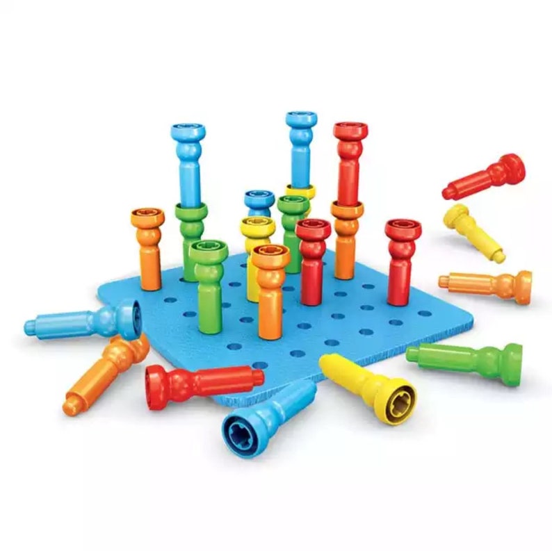 Early Learning Occupational Therapy Stacking Peg Board Etsy