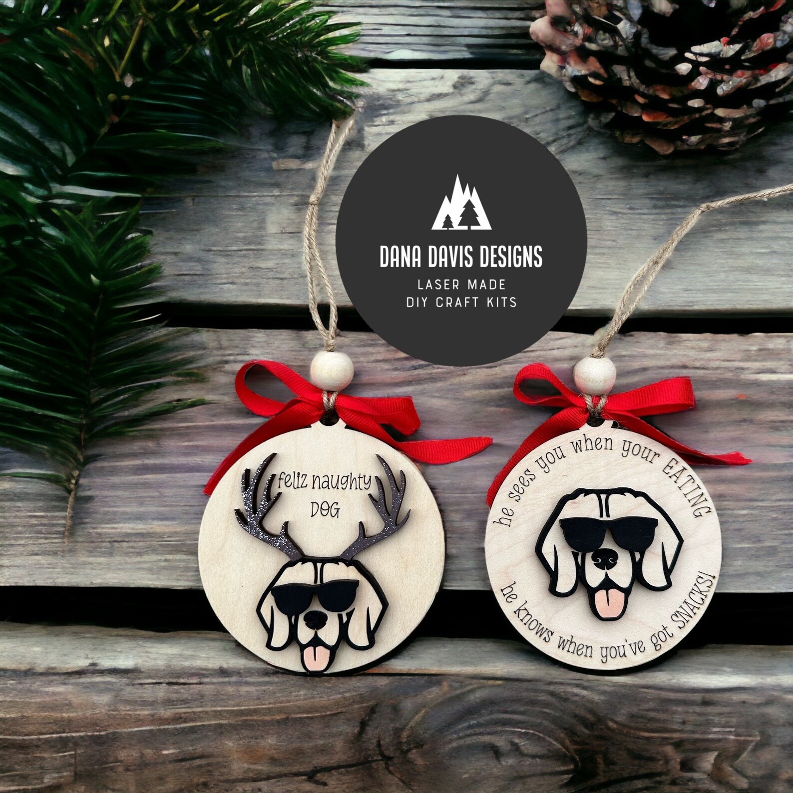 Funny Dog Ornament Bundle Laser SVG File SCORE - Etsy