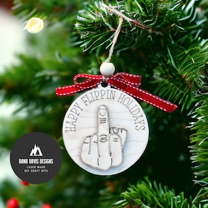 funny adult Christmas Ornament laser SVG file SCORE-getting lit this year