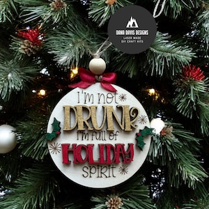 Funny alcohol Christmas Ornament  - Laser File SVG SCORE