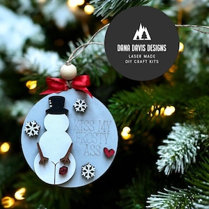 Décoration de Noël drôle de bonhomme de neige adulte cul - fichier laser SVG SCORE