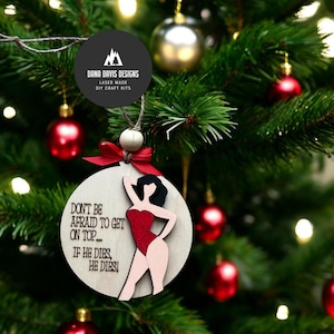 Funny adult Christmas Ornament Laser File SVG SCORE