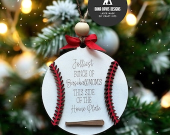Sports Ornament Baseball Christmas ornament  SVG laser file SCORE