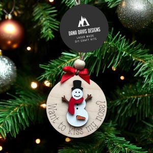 Funny Adult Christmas Ornament snowman Laser File SVG SCORE
