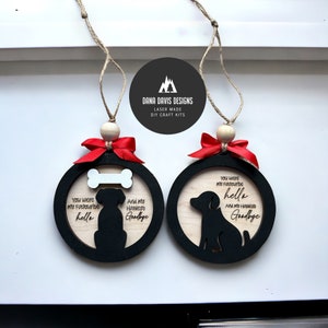Lot d'ornements commémoratifs pour chien Décoration de Noël Fichier laser SVG