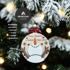 Schneemann Freund-Schwester-Mama Weihnachtsschmuck - Laser-Datei SVG SCORE