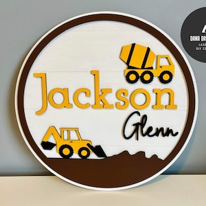 Placa de berçário com tema de construção SVG