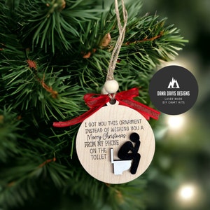 funny adult Christmas ornament svg laser file SCORE