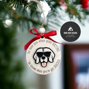 funny dog Christmas ornament pet ornament Laser file SVG SCORE