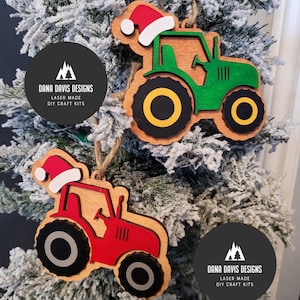 Tractor Christmas Ornament  - Laser File SVG SCORE