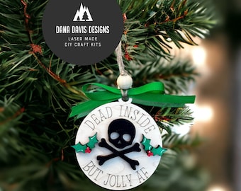 dead inside but jolly AF funny adult Christmas ornament SVG laser file SCORE