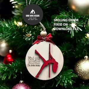 Funny adult Christmas Ornament Laser File SVG SCORE