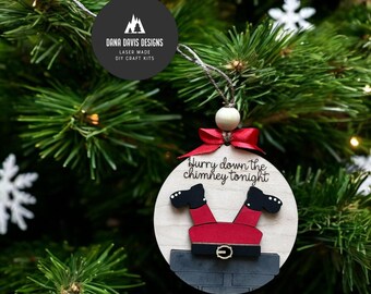 Funny santa Christmas Ornament bundle  - Laser File SVG SCORE