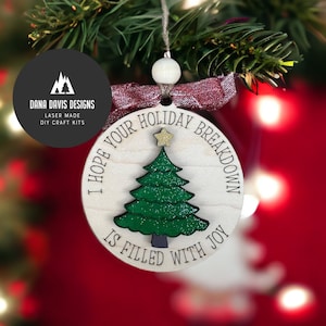 holiday breakdown funny christmas ornament SVG laser file SCORE